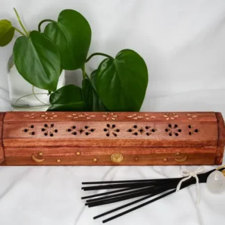 14" Celestial Wood Box Incense Burner
