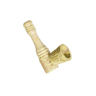 3" Decoratively Carved Stone Pipe with Removable Bowl