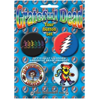 4 Pc 1.5" Grateful Dead Iconic Images Button Set