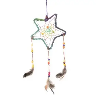 5"  Hemp Star Multi Color Dreamcatcher