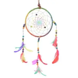 5" Hemp Single Round Dreamcatcher Multi