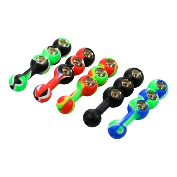 6" Silicone Triple Bowl Hand Pipe