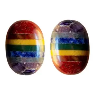 7 Chakra Large Palm Stone 3" - 4"