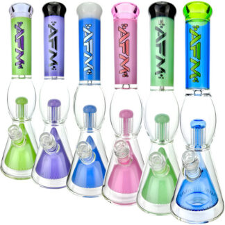 AFM Glass Bong w/ 8 Arm Tree to Pyramid Perc 16" 18mm - Colors Vary