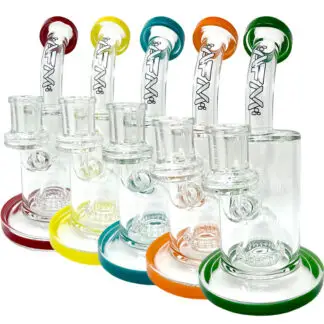 AFM Glass Dab Rig w/ Showerhead Perc 8" 14mm - Colors Vary