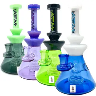 AFM Glass Dab Rig w/ Swiss Ball to Showerhead Perc 8" 14mm - Colors Vary