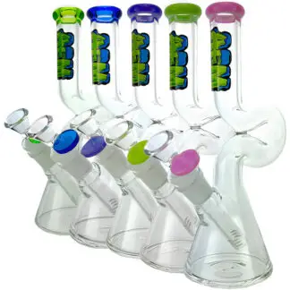 AFM Glass Mini Hunchback Beaker Bong 9" 14mm - Colors Vary