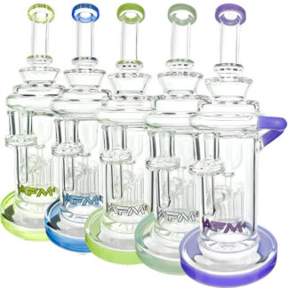 AFM Glass Recycler Dab Rig w/ 8 Arm Tree Perc 10" 14mm - Colors Vary