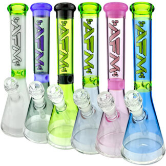 AFM Glass Two-Toned Beaker Bong 12" 14mm - Colors Vary