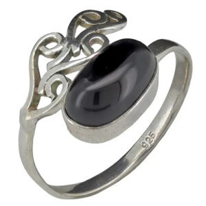 Amberman Leaf Wrap Sterling Silver Ring Moonstone 10