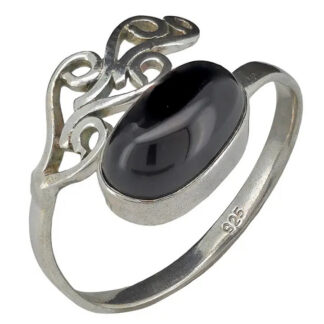 Amberman Leaf Wrap Sterling Silver Ring Moonstone 10