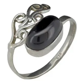 Amberman Leaf Wrap Sterling Silver Ring Moonstone 10