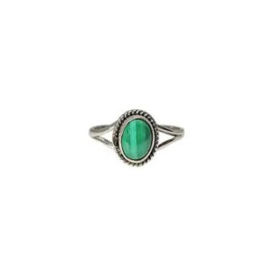 Amberman Malachite Stone Sterling Silver Ring 8