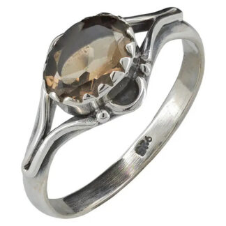 Amberman Smokey Quartz Faceted Sterling Silver Ring 10
