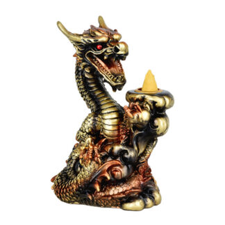Backflow Magic Copper Dragon Backflow Cone Incense Burner 6"