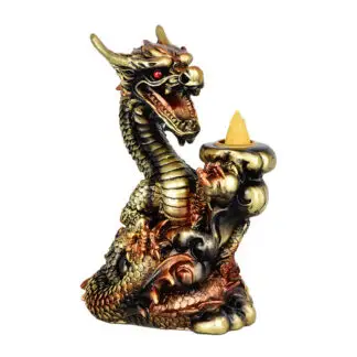 Backflow Magic Copper Dragon Backflow Cone Incense Burner 6"