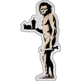 Banksy Graffiti Fast Food Caveman Sticker 3x6.25