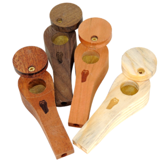 Bearded Wood Pipe with Swivel Lid
