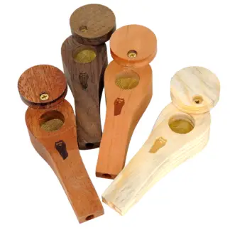 Bearded Wood Pipe with Swivel Lid
