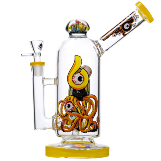 Biigo Glass Eye Perc Water Pipe w/ Flower 10" (Red)