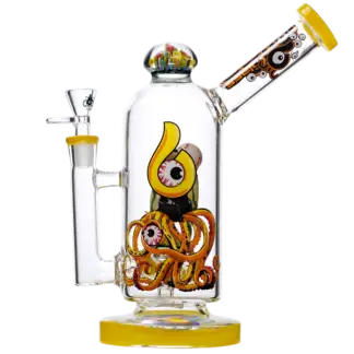 Biigo Glass Eye Perc Water Pipe w/ Flower 10" (Red)