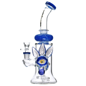 Biigo Glass Eye/Leaf Design Water Pipe 11"