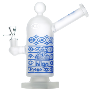 Biigo Glass Frosted Pirimid Eye Design Water Pipe 10"