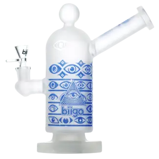Biigo Glass Frosted Pirimid Eye Design Water Pipe 10"