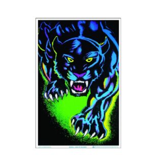 Black Cat Flocked Blacklight Poster