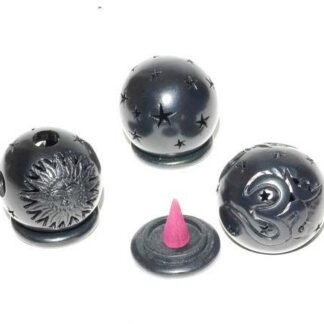 Black Dome Cone Incense Burner - Designs Vary