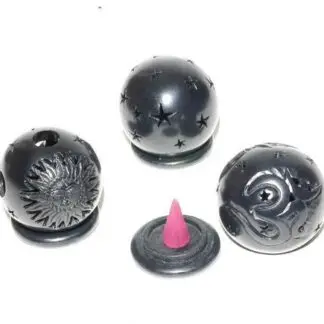 Black Dome Cone Incense Burner - Designs Vary