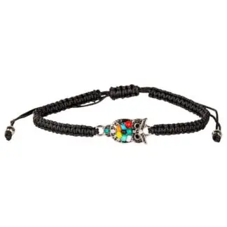 Black Owl Pull-Tie Bracelet