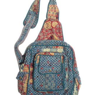 Blue Sky Quilted One Shoulder Strap Cotton Backpack