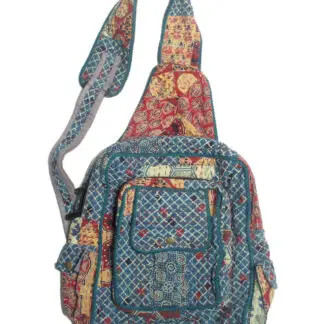Blue Sky Quilted One Shoulder Strap Cotton Backpack