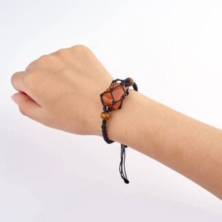 Bracelet Crystal Holder Rope Brown
