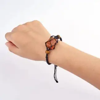 Bracelet Crystal Holder Rope Brown