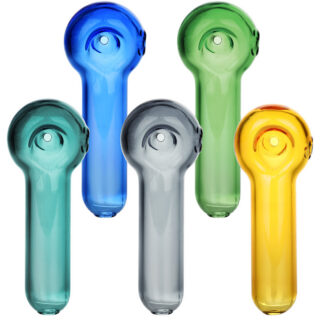 Bright Bubble Glass Spoon Pipe - 3.25" (Colors Vary)