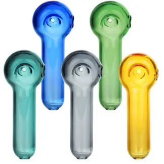 Bright Bubble Glass Spoon Pipe - 3.25" (Colors Vary)