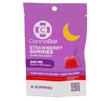 CannaAid Delta 8/CBN Gummies 30mg ea Strawberry 8 Ct (240mg)