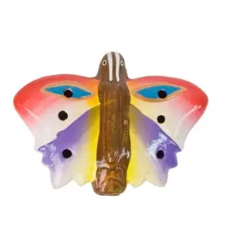 Capstone Butterfly Wind Flute Hand Painted Terra Cotta