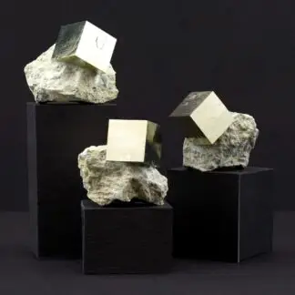 Capstone Cubic Pyrite Crystal in Host Rock (Size and Shape Vary)