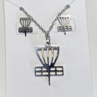 Carbella Designs Stainless Steel Disc Golf Post Earring & Necklace