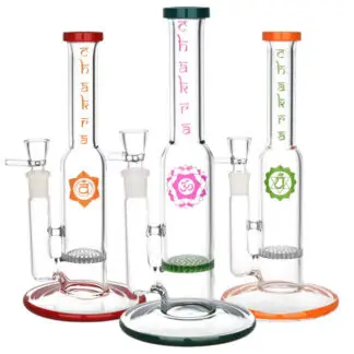 Chakra Glass Radiant Water Pipe 9" 14mm F - Colors Vary