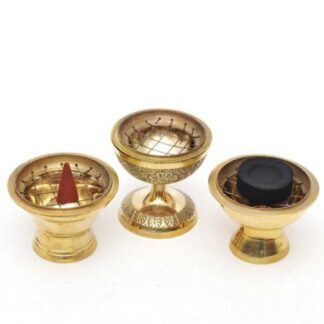 Charcoal / Incense Burner w/ Grating - Designs Vary