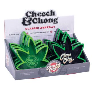 Cheech & Chong Classic Leaf Ashtray 5.25" Black