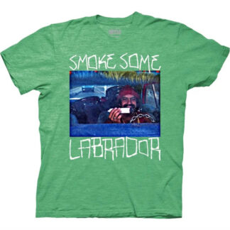 Cheech and Chong Smoke Some Labrador T-Shirt Heather Green Large