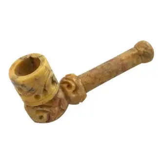 Chimney Carved Stone Hand Pipe 3.5" Asst. Styles