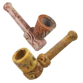 Chimney Carved Stone Pipe - 3.5"