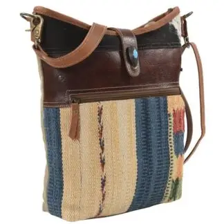 Clea Ray Crossbody Rug Bag with Fur & Leather