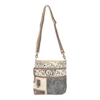 Clea Ray Double Zipper Floral Print Shoulder Bag 10.25" x 11"